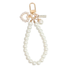 Car Key-Holder Keyring Hanging Ornament Heart Pearl Keychain Pendant pearl heart