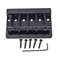 5 String Vintage Style Bass Bridge for Electric Bass Guitar 2 Colors to Choose Black