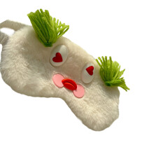 Cute Eye Cover for a Comfortable Elastic Sleep Mask for Different Head Sizes White