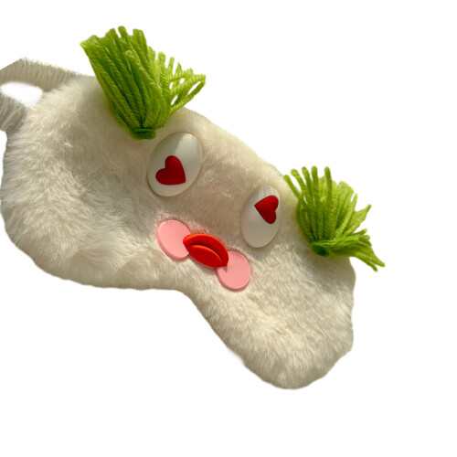 Cute Eye Cover for a Comfortable Elastic Sleep Mask for Different Head Sizes White