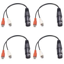 4X XLR Till Dubbel RCA Kabel XLR Till RCA Y Splitterkabel 3-Stifts XLR Hona Till 2RCA Hona Förstärkare Mixerplugg AV-Kabel, 0,2M