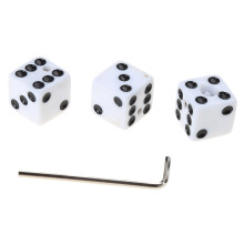 Set of 3 Pieces Guitar Knobs Dices Shaped Volume Tone Control Knobs with Wrench White