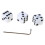 Set of 3 Pieces Guitar Knobs Dices Shaped Volume Tone Control Knobs with Wrench White 1