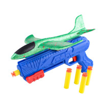 Foam Plane Launches Catapult Airplanes Guns Toy Children Outdoor Travel Toy Blue