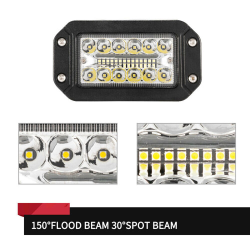 4Pcs 12V 6 Inch Flush Mount Work Light 26 LED Super Bright Spotlight Car Headlights 2