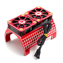 For Motor Heat Dissipation Fan Heat Sink 1717 Motor Radiator Dual High Speed Fan Red