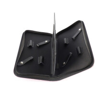 Large Capacity Trendy PU Hairdressing Scissors Bag Pet Shears Storage Holder Black