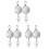 6Pcs Retractable Pull Key Ring ID Badge Lanyard Name Tag Card Holder  Reel Belt Clip 1