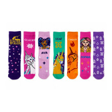 Girls Unicorn Academy 7 Pack Multicolour Cotton Blend Socks EU 35-38 UK 2.5-5