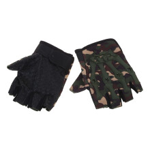 Breathable Non-Slip Fingerless Bike Riding Glove Shockproof Sport Green camouflage