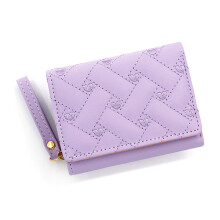 Fashion Women Wallet PU Leather Card Holder Small Zipper Coin Purse for Girls Lavender