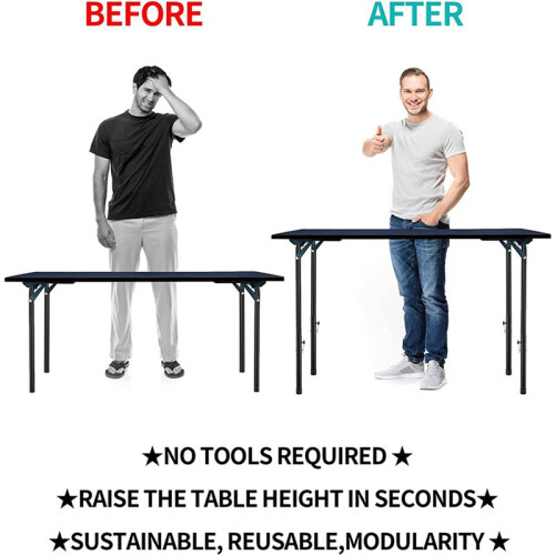 Table Leg Extenders for Folding Tables Straight/Bent Leg, Folding Table Leg Extensions, Heights Adjustable Risers 20PCS