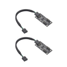 2X USB Hub USB Splitter USB2.0 9Pin to Dual 9Pin Hub Adapter Riser Motherboard USB 9Pin Connector 1 to 2 Extension Cable