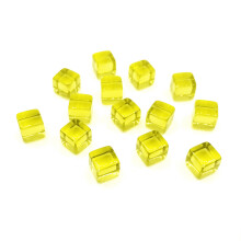 200Pcs/set Clear 8mm Acrylic Dices Game Props Educational Toy Square Corner Cube Yellow