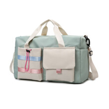 Lightweight Yoga Bag with Wet and Dry Dividers Large Capacity Green contrast color