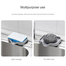 Self Draining Soap Bar Holder Silicone Kitchen Sink Soap Dish Tray Counter Organizer S Black