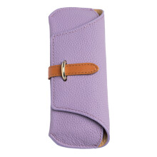 Glasses Protective Pockets Universal Glasses Case PU Pouch for Reading Light purple