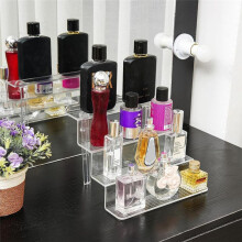 Acrylic Risers Display Stand 3 Tier Cupcake Holder Clear Perfume Organizer Stand Display Shelf 2 PCS