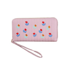Fashion Women Long Wallet PU Leather Coin Purse Wrist Bag Credit Card Wallet Purple