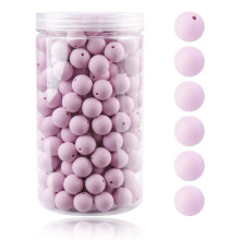 105PCS Silicone Bead Pacifier Clip DIY Accessories Loose Teething Beads Jewelry Lavender