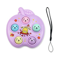 Christmas Party Interactive Toy Plastic Whack-a-Mole Toy Keychain for Kids Gift Purple