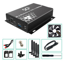 2X M.2 NGFF 4G/5G-Module Naar USB 3.0-Adapter M2 Wifi-Kaartconverter Riser Board met Antennekoeler Fan SIM-Kaartsleuf