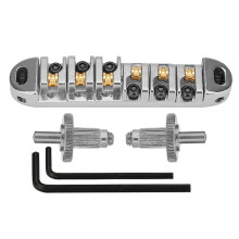 6-Strings Tune O-Matic Guitar Bridge and Allen Wrench with Studs Set for Guitar Silver