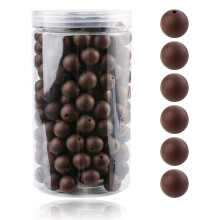 Silicone Beads Jewelry Making Kits Teething Bracelet Loose Bead DIY Accessories Brown