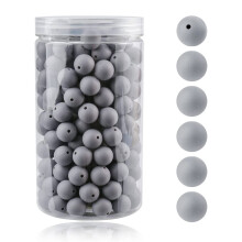 Pacifier Chain DIY Accessories Silicone Bead Teething Bracelet Handmade Kits Dark gray