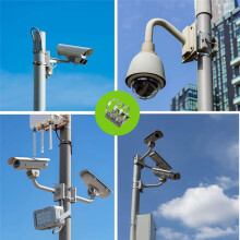 2-Teilige Universelle Wandhalterung mit 6 Schlaufen, Vertikaler Mastmontageadapter Aus Edelstahl für CCTV-Überwachungskameras