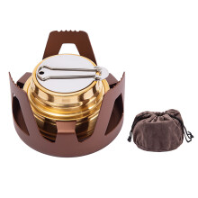 Aluminum Alloy Spirit Stove with Cover, Lightweight Camping Mini Alcohol Stove Bronze