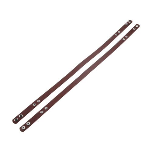 2 Pcs Lady Shoulder Bag DIY Replacement Handles Button Four Button Handbag Belts Brown