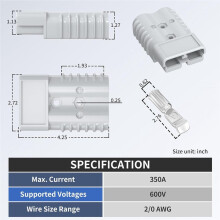 350Amp Battery Quick Connect/Disconnect Connector, Wiring Harness Plug Connector Kit for Car Winch Trailer
