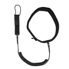 Adjustable Waist Belt with Paddle Board Coiled Leashes for Stand Up Paddle Board Black