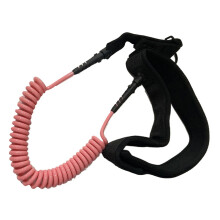 Adjustable Waist Belt with Paddle Board Coiled Leashes for Stand Up Paddle Board Pink