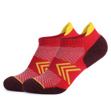 Cushioned Trainer Socks Athletic Socks, Low Cut Sports Socks for Walking Hiking Red S