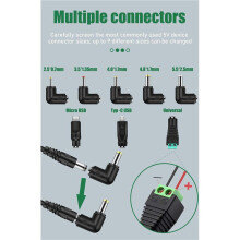 2X Universal 5V USB Power Cord, USB to Power Cable with 8 Types Connectors for Android Phones, Tablet, Power Bank