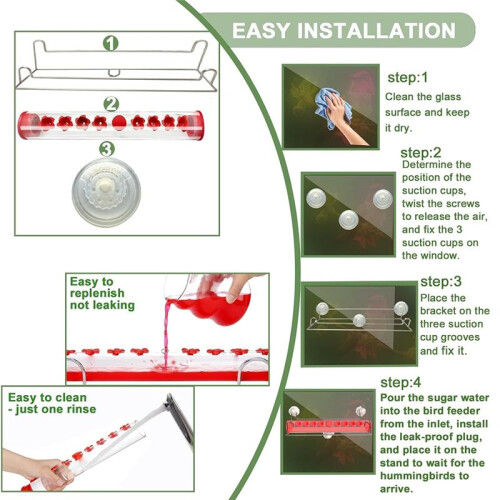 Window  Feeder,Suction Cup  Feeder for Window with Ant-Proof Feeding  and Perches