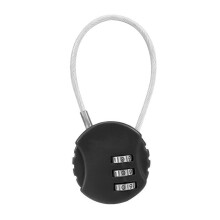 Combination Travel Cable Lock for Bicycle Scooter Tear Resistant Helmet Lock Black 13cm