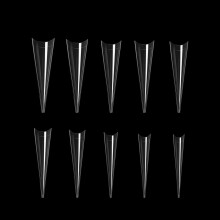 Clear Long Stiletto Nail Tips Half Cover Acrylic False Nail Tips XL Clear 500pcs