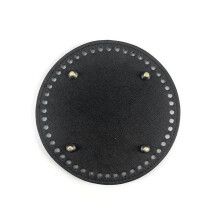 Leather Bag Bottoms with 48 Holes Handmade Round Bag Bottom Shaper DIY Bag Parts Black