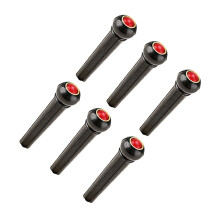 6 Pcsx/Set Acoustic Guitar Bridge Pins with Abalone Dot Guitar Replacement Part Red