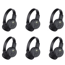 6X Tragbare Drahtlose FM-Radio-Kopfhörer, Wiederaufladbarer FM-Radio-Headset-Empfänger für Meetings, Tägliche Arbeiten, Wandern, Joggen