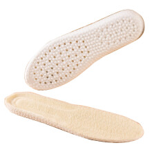 Winter Warm Plush Insoles Archs Support Shock-absorbing Breathable 37 to 38 Off white