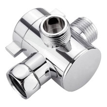 4X ABS Chrome 3 Way Diverter Hose Fitting T Shape Adapter Connector for Angle Valve Hose Bath Shower Arm Toilet