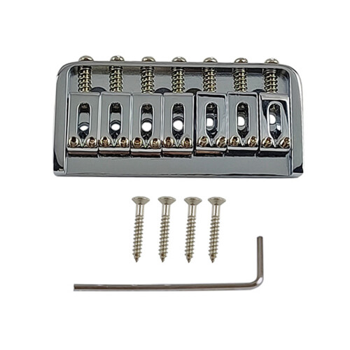 7 String Guitar Fixed Hardtail Bridge Top Load Tailpiece for Electric Guitar Silver