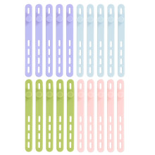 20 stuks siliconen kabelbinders van silicagel voor kabelorganisatie en elektrische bedrading.
