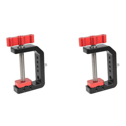 2X C Clamp Βάση στήριξης για επιτραπέζια κάμερα με οπή βίδας 1/4 3/8 για βάση γραφείου