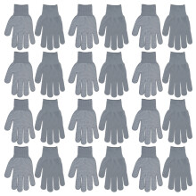 24pcs Fashion Breathable Gloves Unisex Working Presentation Gloves Washable Gray