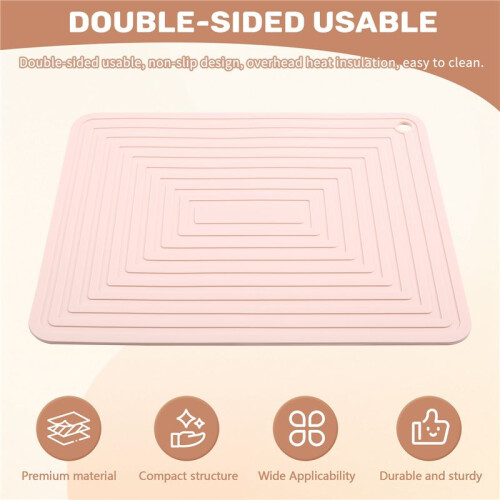 Large Silicone Pot Holder Square Thick Heat Insulation Pad Non-Slip Corrugated Kitchen Table Mat() 2